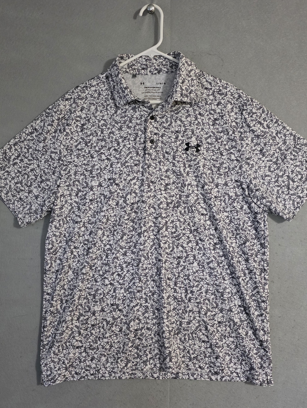 Under Armour Mens Playoff Polo 3.0 Doodle Print Golf 1378677 Size Large